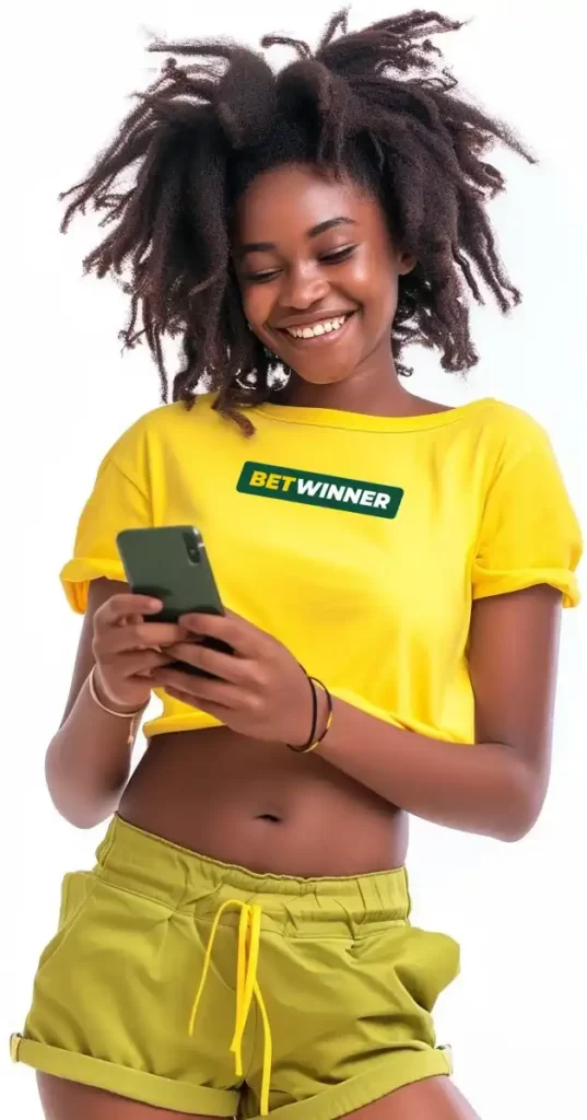betwinner girl with phone